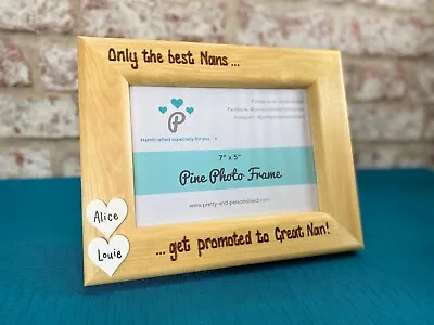 Best Nans Promoted Great Nan | Personalised Wooden Photo Frame | Grandad | 7x5  • £18.99