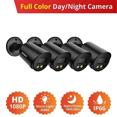 SANNCE 4x 1080P Full Color Night Vision 2MP TVI Security Camera LED Warm Light  • $76.49