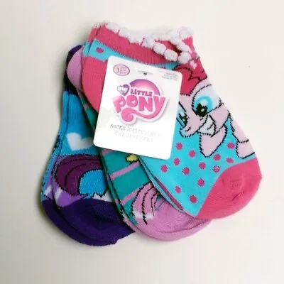 New 3 Pair My Little Pony Kids Girls' Ankle Socks 4-6  Shoe Size 7-10 Assorted • $4.70