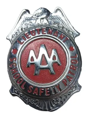 Vintage AAA Lieutenant School Safety Patrol Pinback Badge Button Metal • $54.95