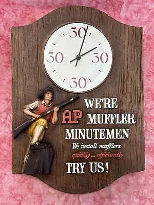 Vintage 1960-1970's AP Muffler Minutemen Sign Wall Clock Gas Station • $65.50