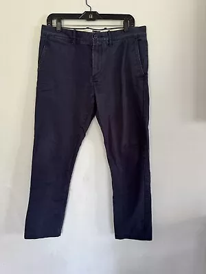 J Crew Mens Broken In Chino Dress Pants 484 Navy Blue Size 33 X 32 • $16.09