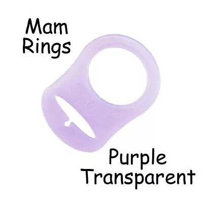 25 Purple Transparent Silicone MAM Ring Button Style Dummy Pacifier Clip Adapter • $17.55