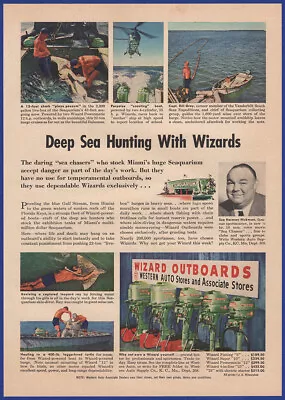 Vintage 1956 WIZARD 5 10 12 Outboard Motors Boating Western Auto 50's Print Ad • $12.71