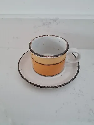 Vintage Stonehenge MIDWINTER SUN Cup & Saucer Tea Vgc Rare Yellow Egg Yolk • £22.49