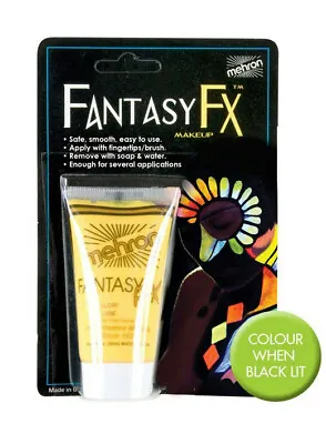 Mehron Fantasy FX Cream Water Based Face & Body Blacklight Makeup 1 Oz Glow Lime • $5.48