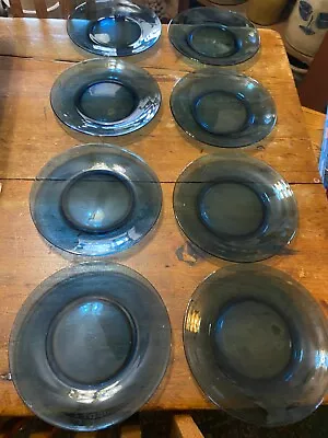 8 Duralex Vereco Blue 9  Plates - France • $44.95