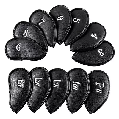 12x Golf Club Iron Head Covers Headcovers Leather Fit Callaway Mizuno Ping Cobra • $14.95