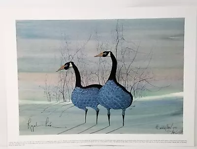 P. Buckley Moss Royal Pair Geese Snow Winter Print 1995 Signed Numbered • $69.95