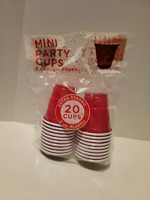 2oz MINI RED PARTY CUPS 1 Pack Of 20 Cups ~ Perfect Size • $6.99