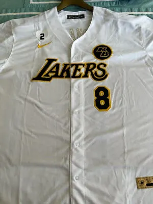 L A Lakers Kobe Bryant/Gigi #2 (Heart Patch) #8/#24 NBA Button White Jersey • $68.24