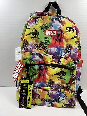 Marvel Comics Backpack Avengers Superheroes Multicolor Tie Dye NEW • $10