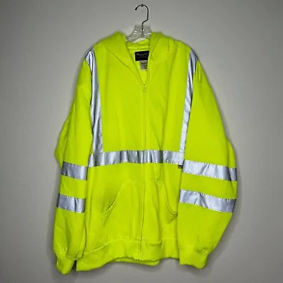 RefrigiWear High Visibility Hi Vis Fleece Hooded Sweatshirt Men’s 4XL • $38