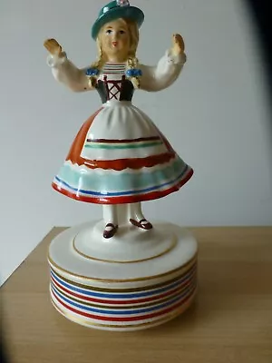 Schmid Music Box -German Dancing Girl -Plays Du Du Liegst Mir Im Herzen -Vintage • $20