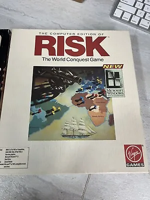 1989 COMPUTER EDITION OF RISK Vintage BIG BOX PC GAME FOR IBM • $20