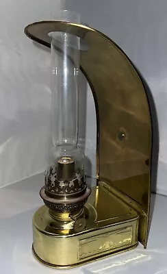 Vtg DHR Holland Brass Hanging Oil Lamp With Arched Cover Wall Maritime • $69.99