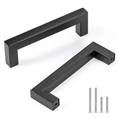 $19.86 • Buy 5 Pack 4.5 Inch Drawer Pulls Set Stainless Steel Square Cabinet Handles 4  Hole 