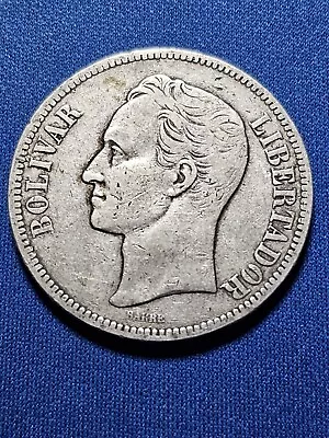 SILVER - WORLD COIN - 1902 Venezuela 5 Bolivares - World Silver Coin  • $26