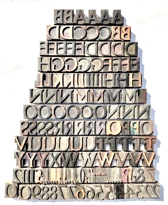 £170 • Buy Letterpress WOOD Type 1 5/8  DECORATIVE Alphabet 122pcs *Rare FRED ULLMER Font**