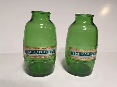 Vintage Mickey's Malt Liquor Beer Barrel Green Glass Bottle (983) • $10