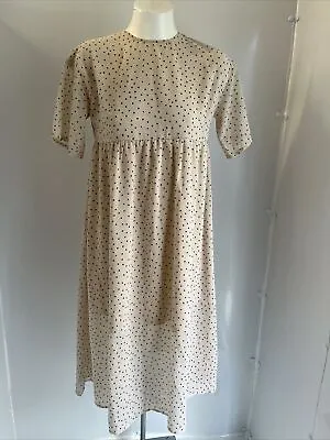 £7.50 • Buy Wednesday’s Girls Maternity Womens Beige Polka Dot Long Dress Size 10