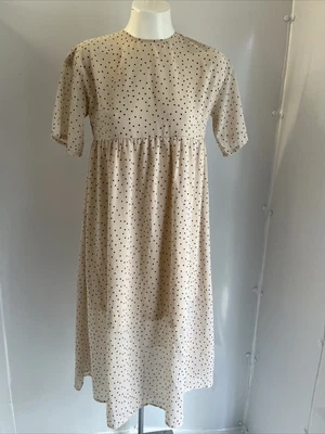 £7.50 • Buy Wednesday’s Girls Maternity Womens Beige Polka Dot Long Dress Size 10