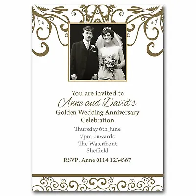 £4.75 • Buy 10 Personalised Wedding Anniversary Party Invitations Invites M226