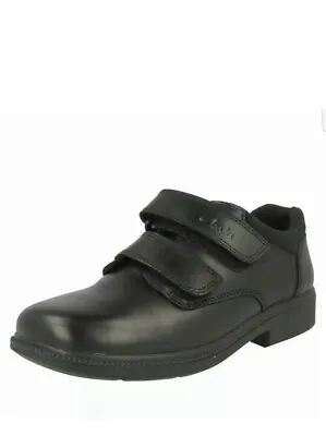£23.99 • Buy Boys Clarks Deaton Black Leather Smart Strap School Shoes UK Size 10.5 F Infant