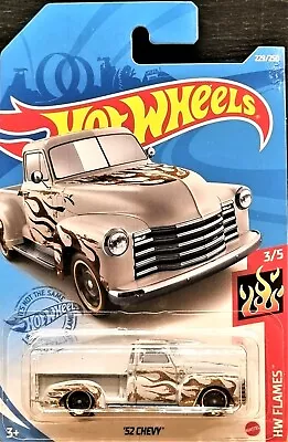 Hot Wheels 2021 '52 Chevy Matte Grey #229 HW Flames 3/5 New Long Card • $8.95