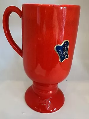 VTG California Originals McCoy  Ceramic Pedestal Red Coffee Mug USA W Sticker • $22