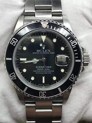 Rolex Submariner 16800 Black Dial Automatic 40mm Mens Watch $NR Auction!!! • $5800