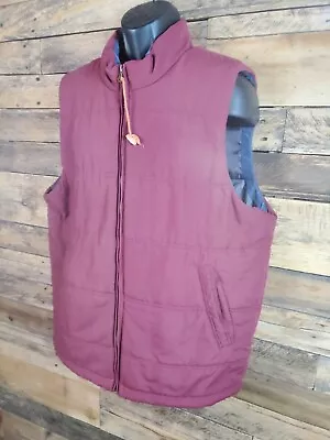 Weatherproof Vintage XL Maroon Zip Front Puffer Vest Chest 48  Length 28  • $25