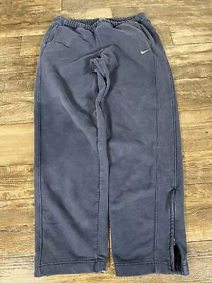 Vintage Nike Sweat Pants Mens XL Silver Tag Micro Swoosh Blue Ankle Zip C3 • $24.99