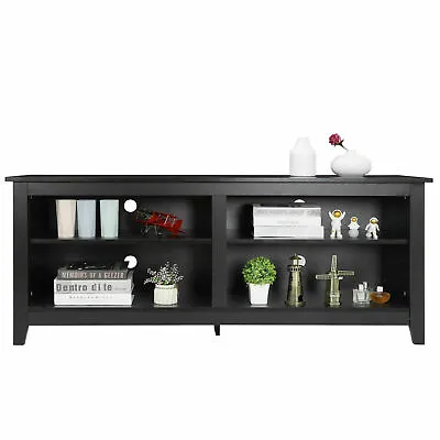 58 Inch Tv Stand With 4 Cubby 3-Tier TV Console For Living Room Bedroom Black • $89.58