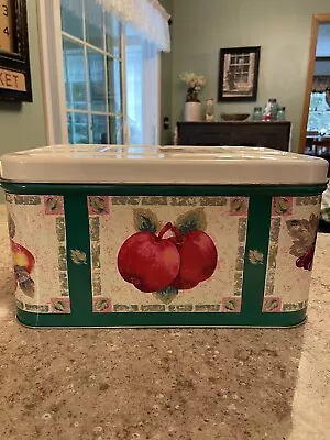 $35 • Buy Vintage Tin Metal Fruit Design Bread Box Lid