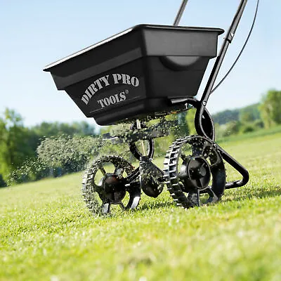 Professional Rotary Garden Spreader Large Lawn Fertiliser Grit Grass Seed • £49.98