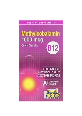 Natural Factors Vitamin Methyl B12 1000mcg 90 Tablets | Energy Antioxidant • £14.90