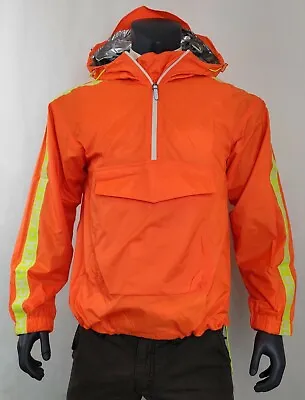 $875 MCM Mens Neon Orange Nylon Neon Yellow Stripes Pull Over Jacket MHA9SMM68OR • $212.50