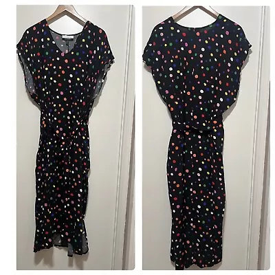 ELOQUII Elements Paradiso Rainbow Dot Print Belted Maxi Dress Size 18/20 NWT • £37.06