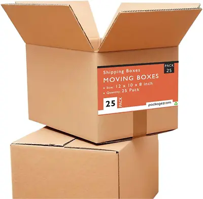 12 X 10 X 8 Medium Moving Boxes Pack Of 25 Shipping Boxes • $41.74