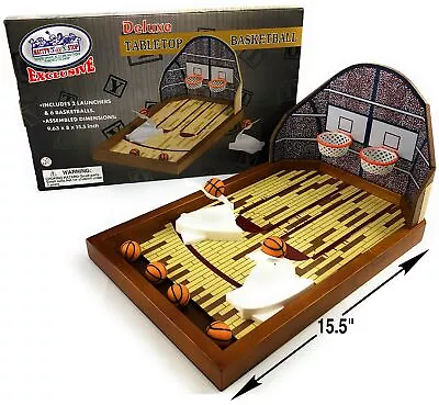 Matty's Toy Stop Deluxe Wooden Mini Tabletop Basketball Game For 2 Players (I... • $24.95