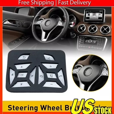 Fits For Mercedes Benz E C G Class W204 12-16 Silver Steering Wheel Button Trim • $13.29