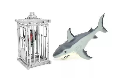 Shark Cage Diver And Cage Rubber Set Toys Model Realistic Ocean Action Figures • $8.79