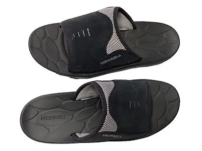 * $70 Merrell Men's Sz 10 Huntington Leather Suede  Slide Sandal Black • $30