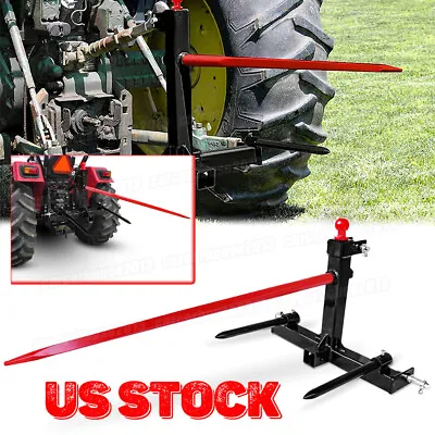 $293.93 • Buy 3000 Lbs Cat 1 Tractor 3 Point Trailer Hitch 49  Hay Bale Spear 2x17  Stabilizer