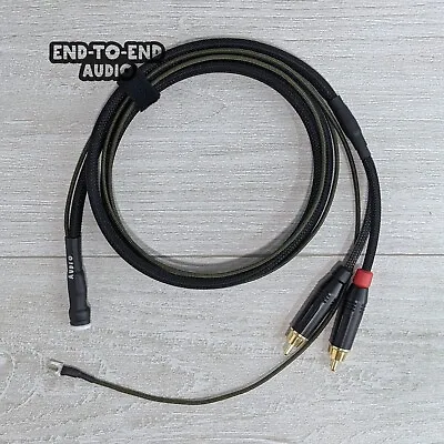 Turntable Tonearm Cable- Gold 5-Pin Din To Dual Gold RCA Or XLR & Ground Wire • $139.99