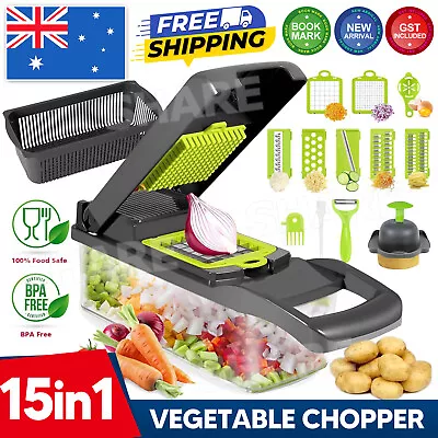 Vegetable Chopper Grater Slicer Cutter 15 In 1 Interchangeable HOT • $16.45