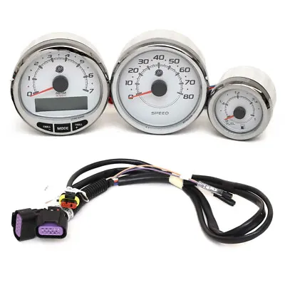 Mercury Boat Gauge Set | W/ Tachometer Speedometer Fuel White (3PC) • $532.09