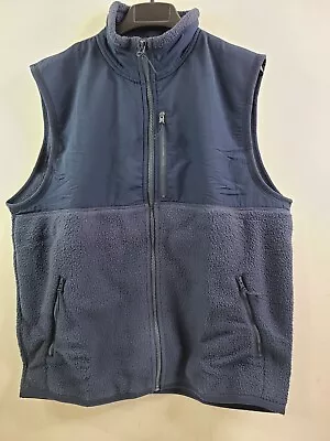 J.Crew Jeans Men's Navy Half Sherpa Lined Full Zip Vest Size XL NEW • $39.99