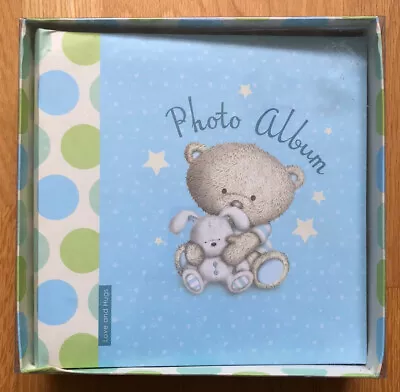 Love And Hugs Baby Boy 200 Insert Photo Album In Presentstion Box Brand New • £14.99